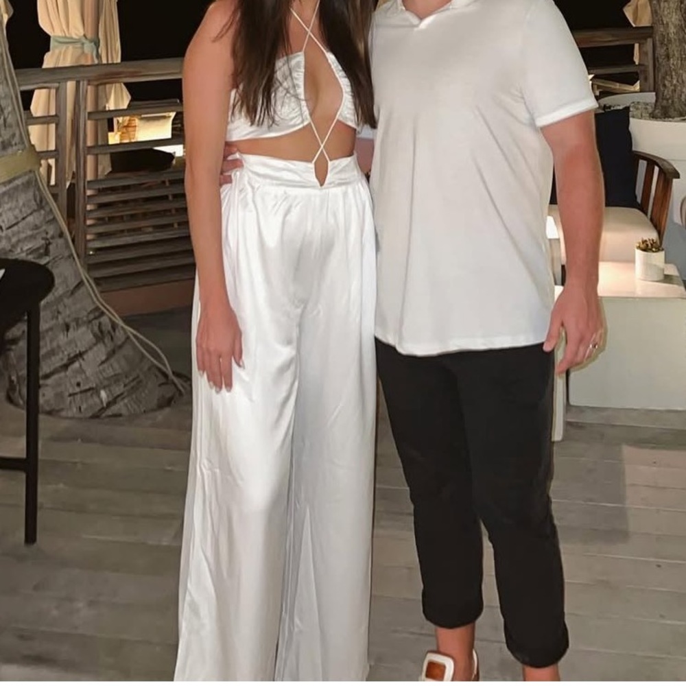 White Halter Jumpsuit